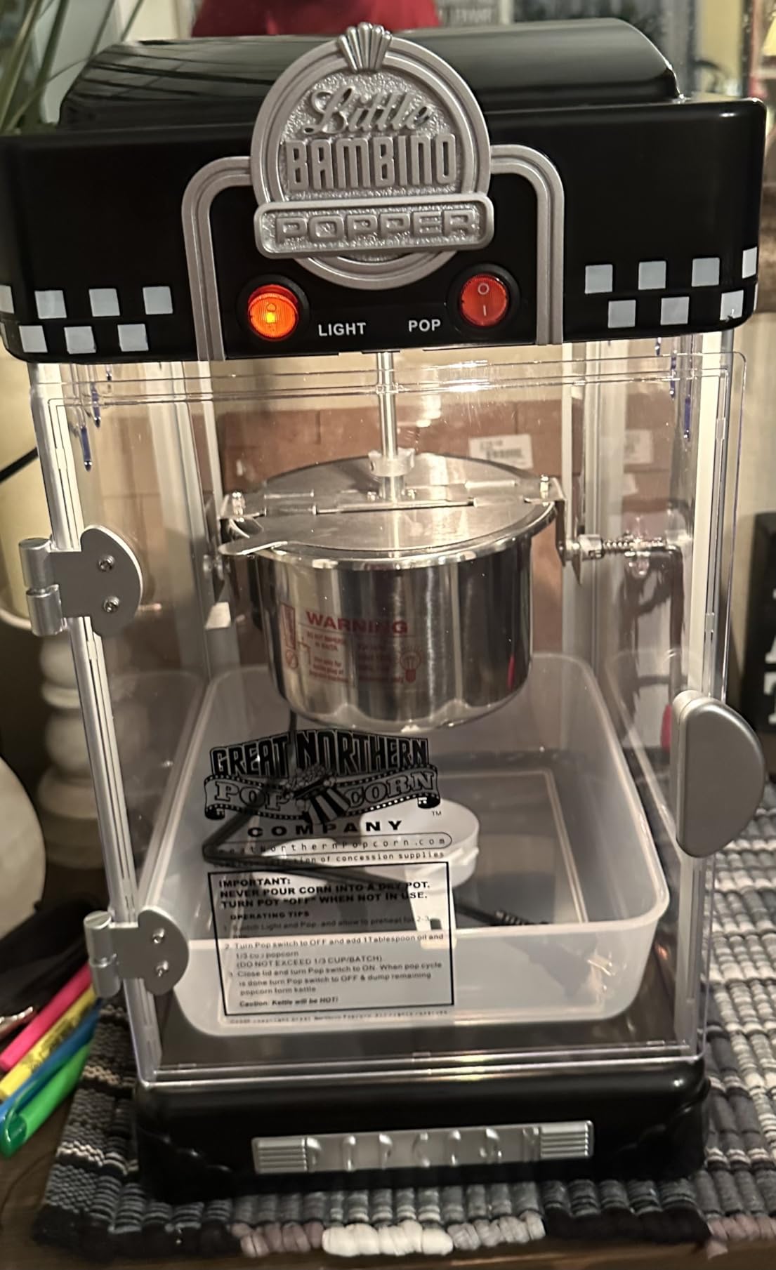 Great Northern Popcorn Little Bambino 2.5oz Popcorn Machine, Red | Tabletop Movie Theater Popcorn Popper with 2.5oz Stainless-Steel Kettle for Home Movie Night Supplies customer photo 2