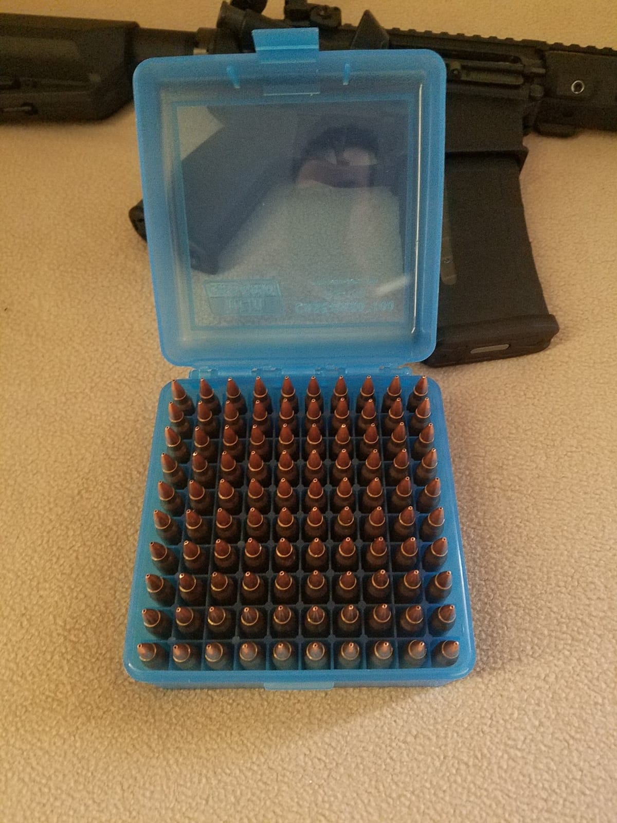 MTM 100 Round Rifle Ammo Box 17, 204, 223, 5.56x45, 6x47, Clear Blue customer photo 2