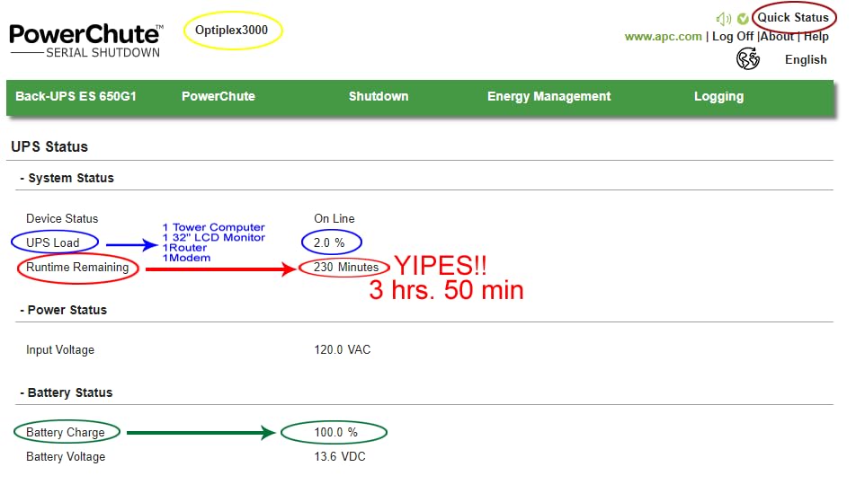APC UPS 650VA/390W Battery Backup & Surge Protector for PC, NAS, BE650G1 with RJ45 and 29-min Runtime customer photo 1