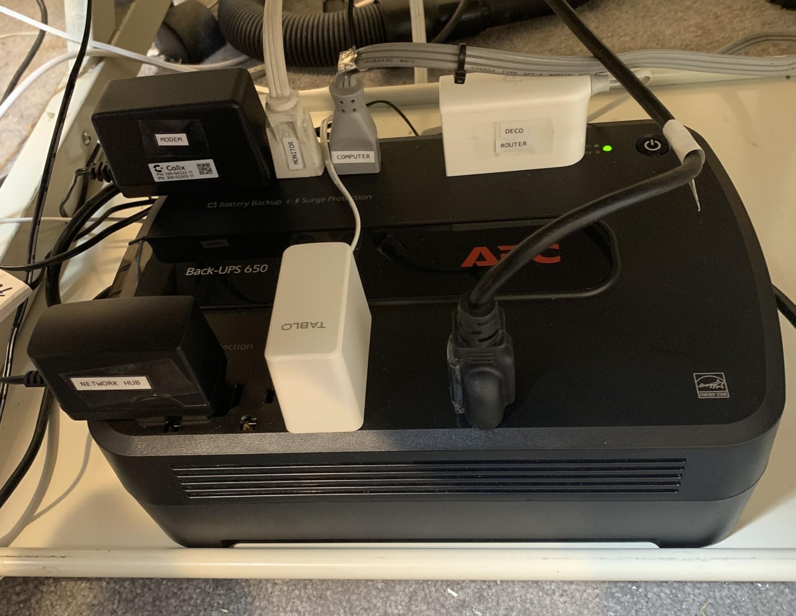 APC UPS 650VA/390W Battery Backup & Surge Protector for PC, NAS, BE650G1 with RJ45 and 29-min Runtime customer photo 2