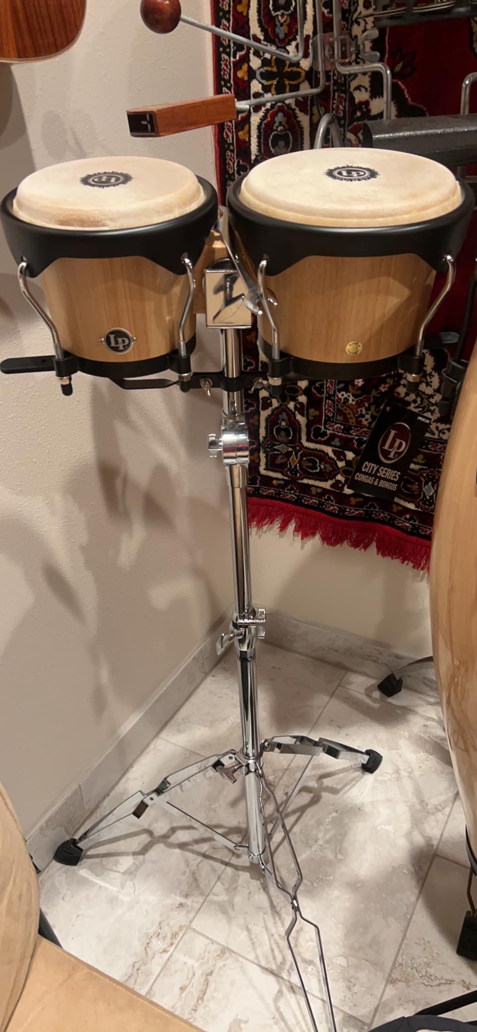 Latin Percussion LP601NY-AW LP City Wood Bongos - Natural 7-inch customer photo 1