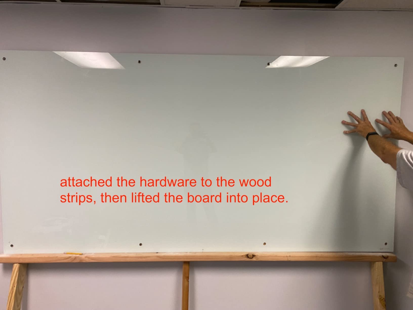 Quartet Magnetic Glass Dry Erase White Board, 48''W x 36''H Whiteboard, Infinity Frameless Mounting, White Surface (G4836W) customer photo 2