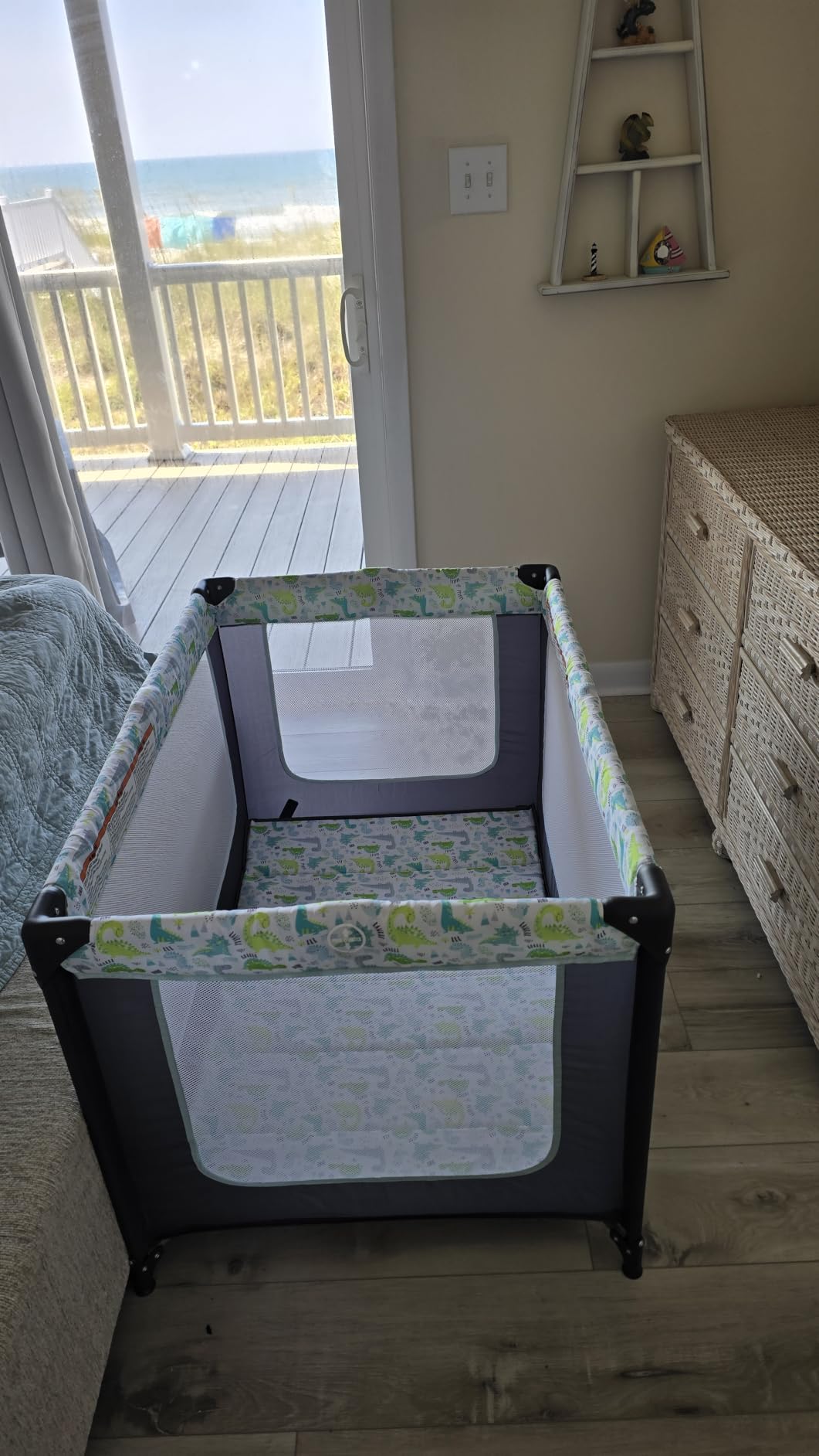 Dream On Me Zodiak Baby Playard, Breathable Mesh Sides, Soft Comfortable Mattress, Quick & Easy to Fold with Travel Carry Bag, Compact Space Saving Design - Grey & Pink customer photo 1