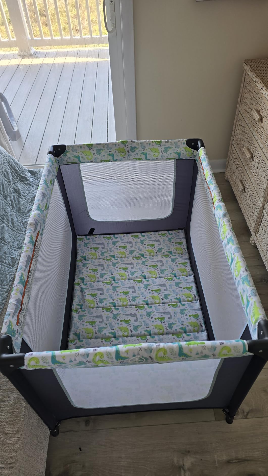 Dream On Me Zodiak Baby Playard, Breathable Mesh Sides, Soft Comfortable Mattress, Quick & Easy to Fold with Travel Carry Bag, Compact Space Saving Design - Grey & Pink customer photo 2