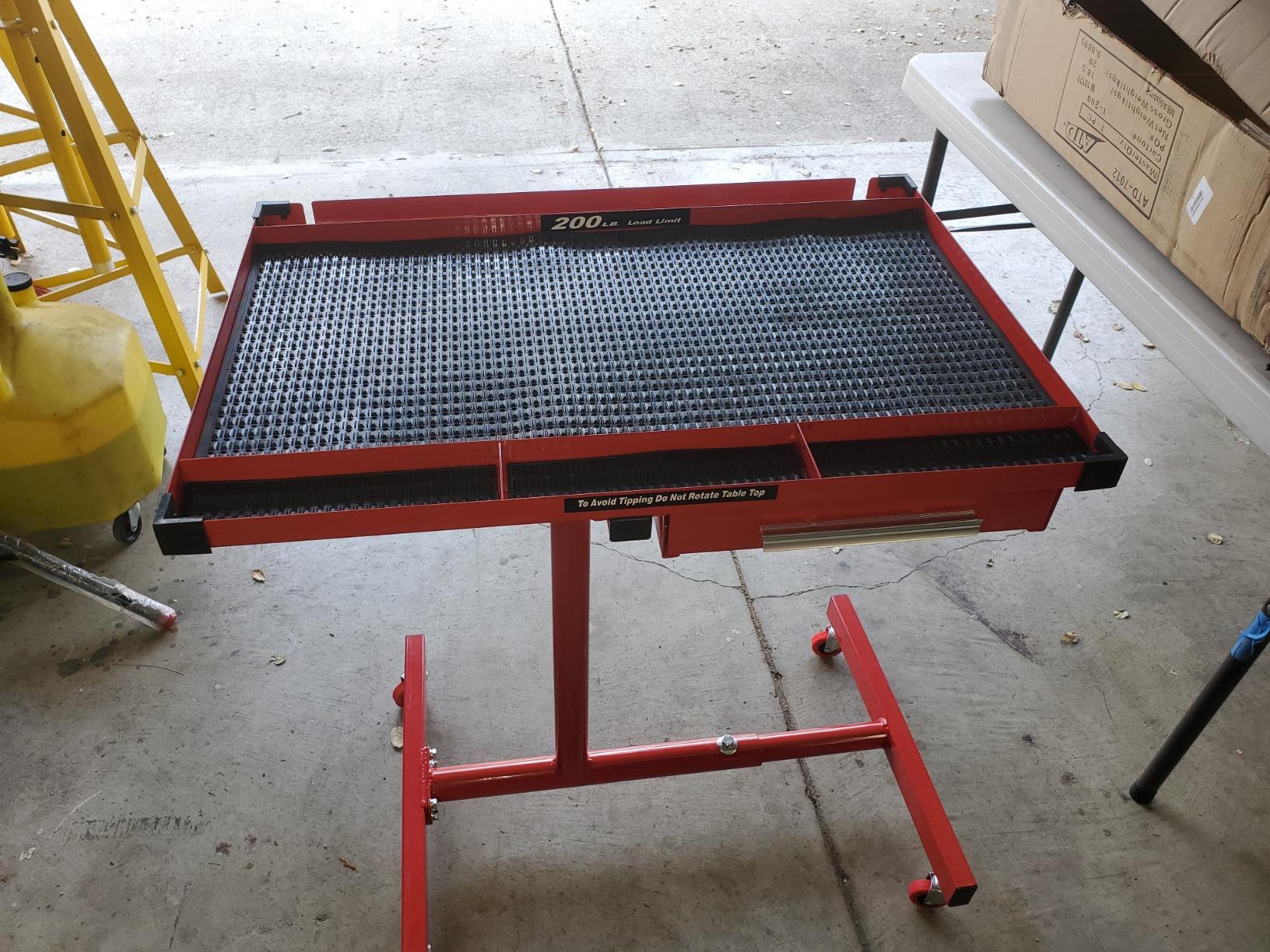ATD Tools (7012 Heavy-Duty Mobile Work Table with Drawer,Red customer photo 2