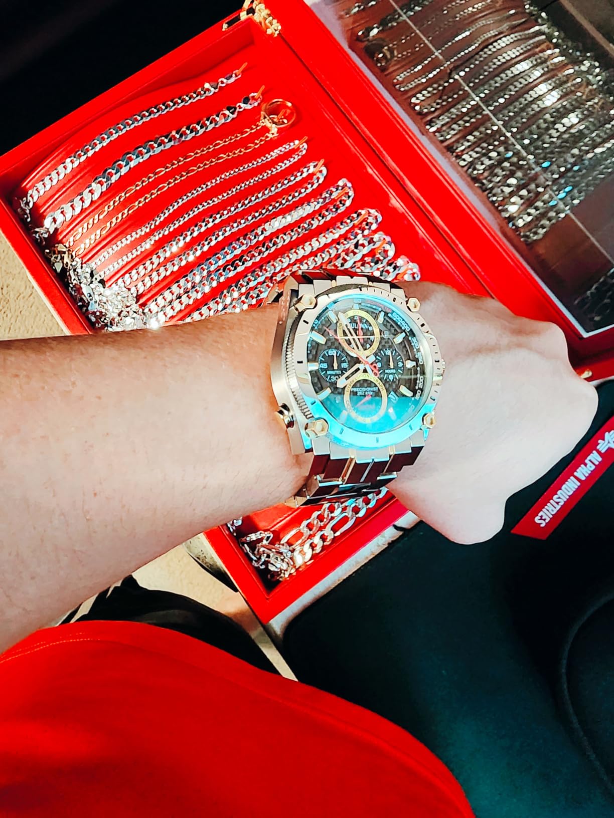 Bulova Men's Icon High Precision Quartz Chronograph Watch, Curved Mineral Crystal customer photo 1