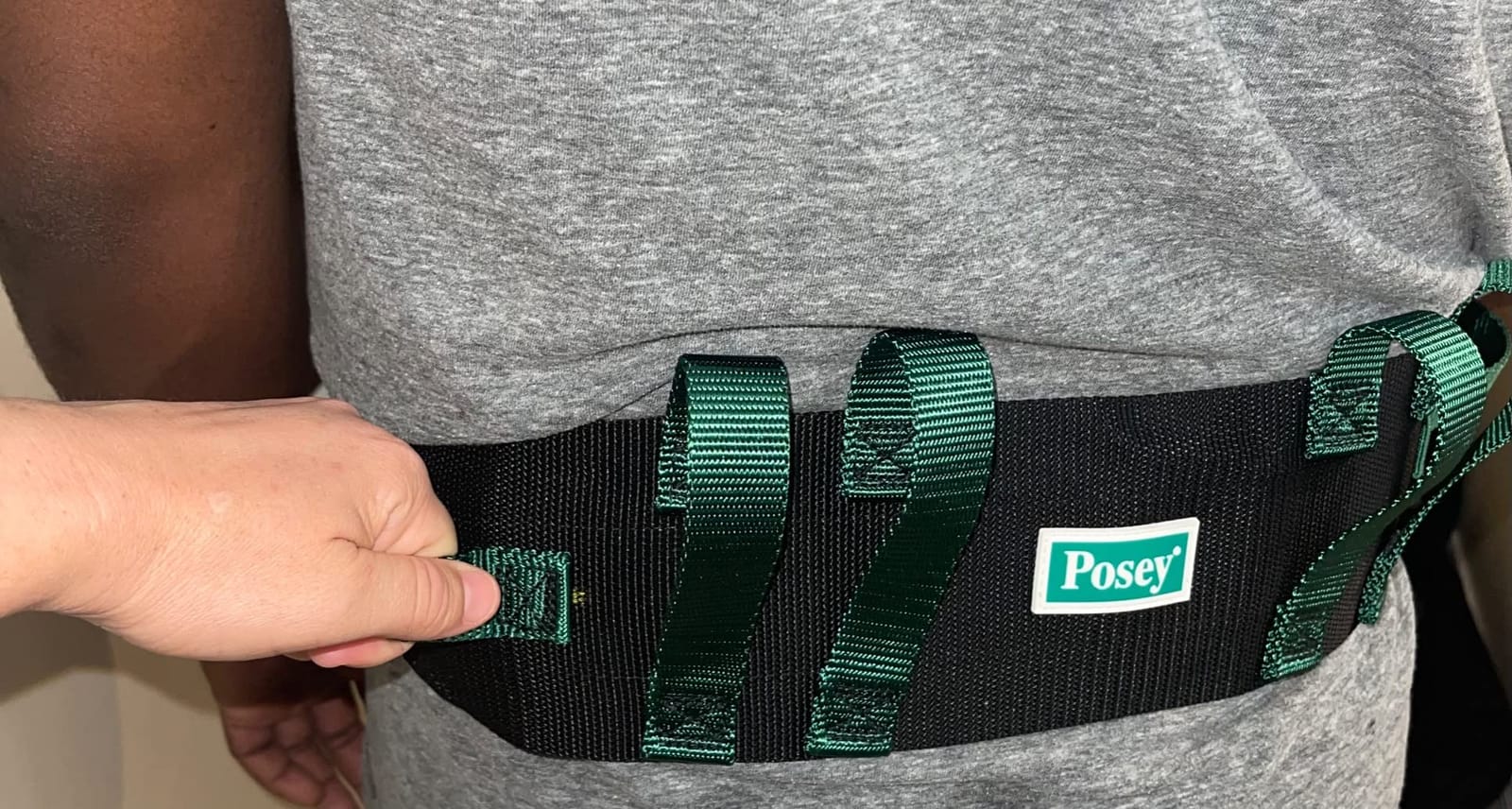 Posey 6537Q Transfer Belt, Black with Green Economy Model - Extra-Wide Soft Nylon - Washable Walking Belt & Gait Transfer Belt - Medical Supplies for Nurses, Therapists & Home Care Caregivers customer photo 2