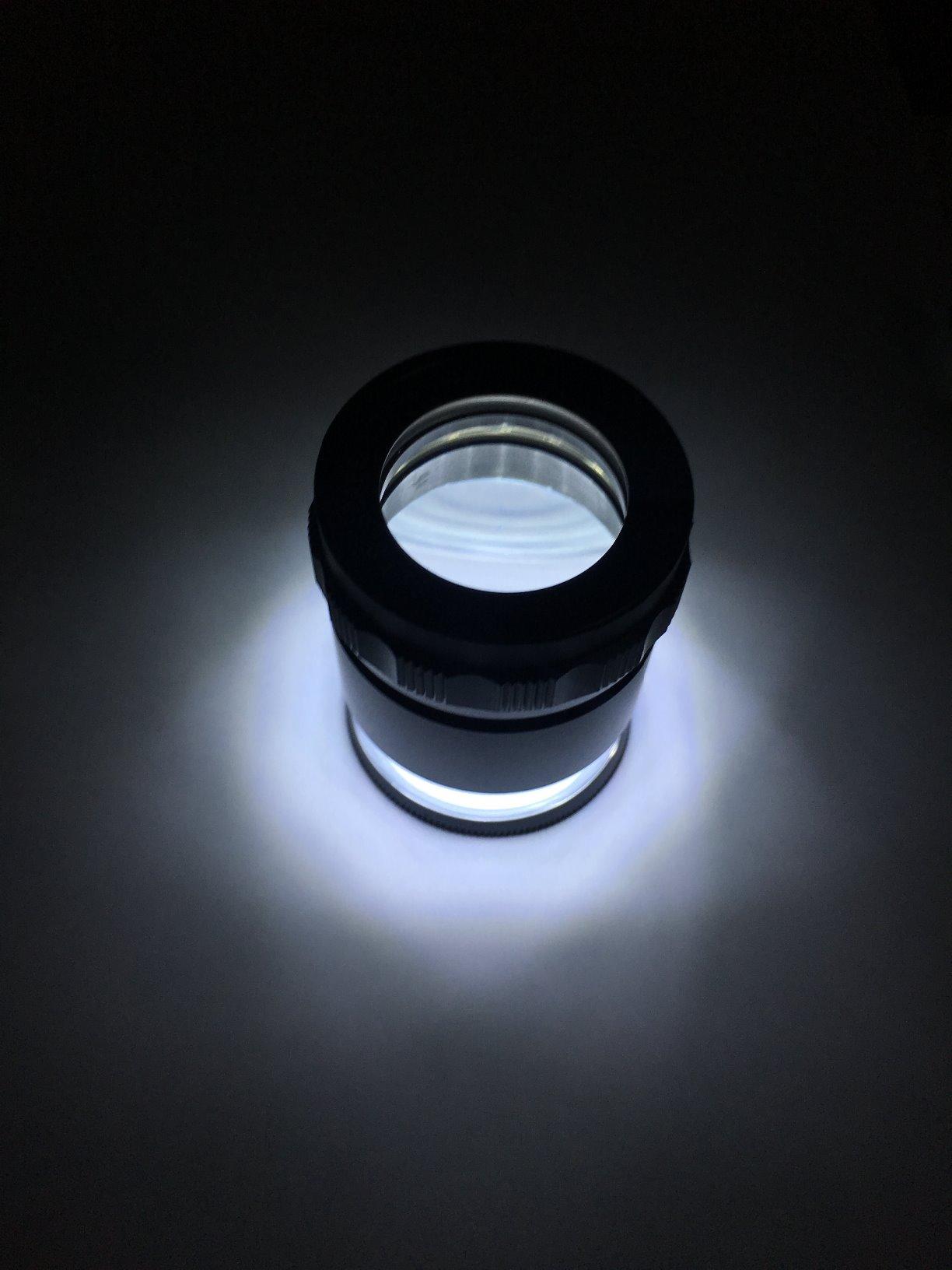 Jewelry Loupe, LED Scale Loupe 10x Magnifier with 8 LED Light & Adjustable Focal Length, Jewelers Loop Magnifying Glass with Interchangeable Scale customer photo 2