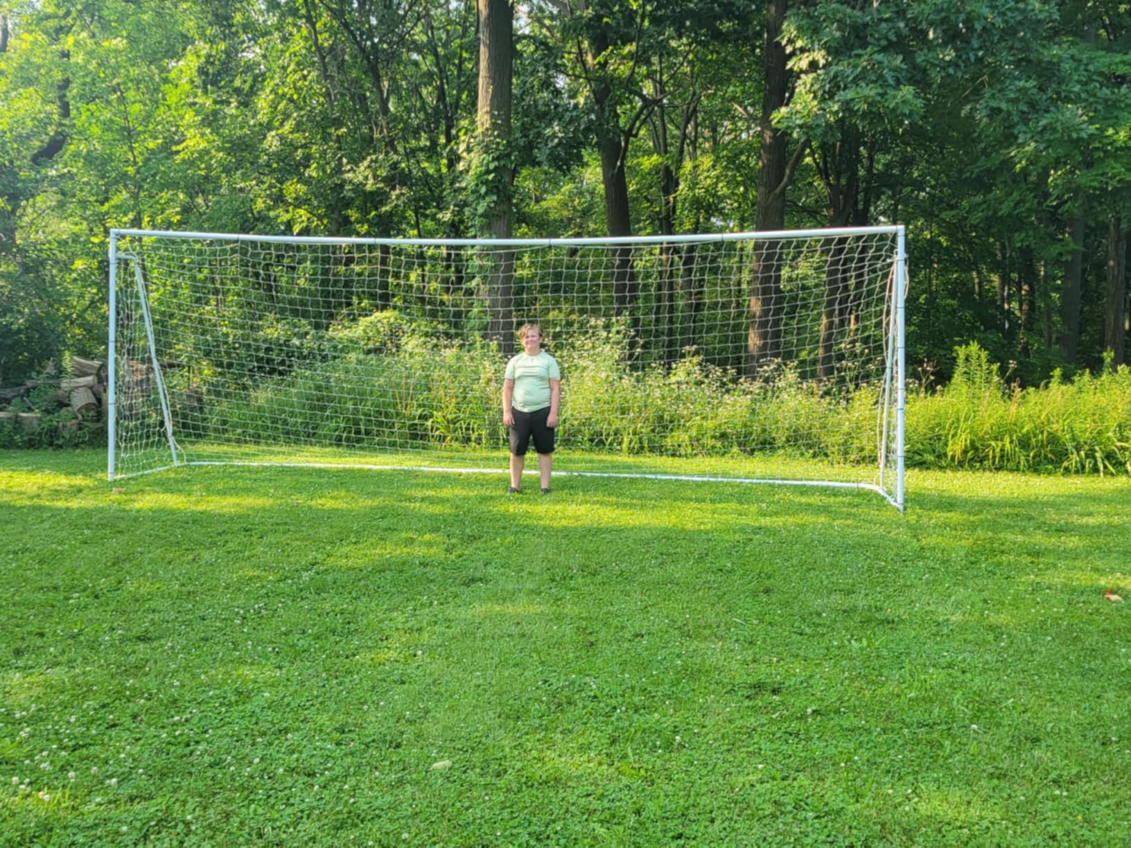 Official Size 24 X 8 X 5 Ft. Steel Soccer Goal. Heavy Duty Frame w/Net. Tournament, Regulation Size. Professional Portable Practice Training Aid. customer photo 2