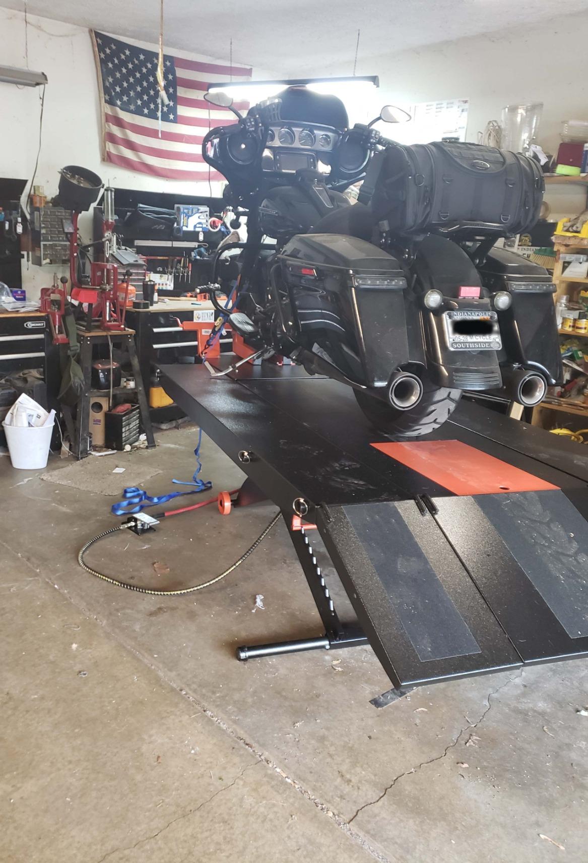 Black Widow Motorcycle Lift Table, Pneumatic, 1,500 lb, ProLift, 31.25