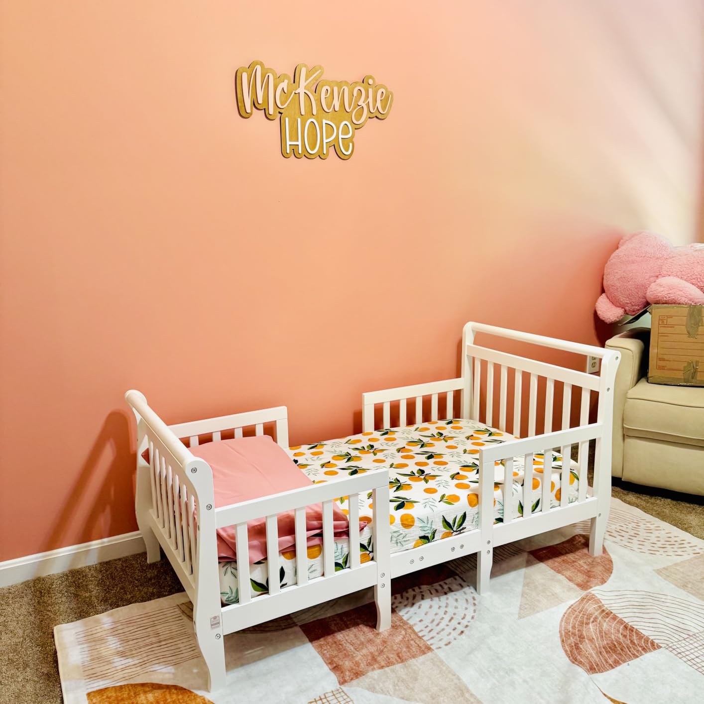 Dream On Me Emma 3-in-1 Convertible Wooden Toddler Bed, GREENGUARD Gold, White customer photo 1