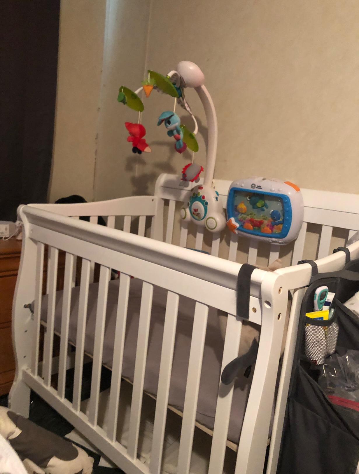 Dream On Me Aden 4-in-1 Mini Baby Crib for Small Spaces, Grey customer photo 1