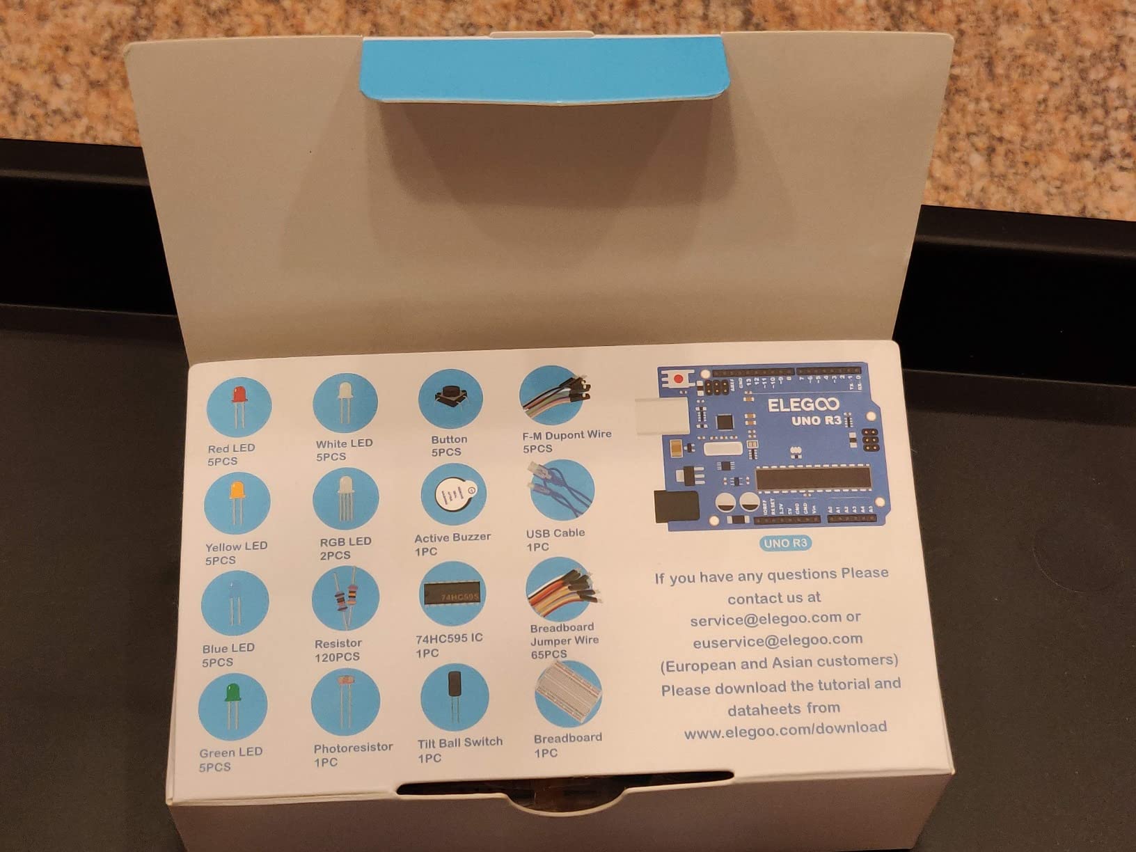 ELEGOO UNO R3 Basic Starter Kit with Tutorial Compatible with Arduino IDE | PDF Tutorial, Basic Electronic Components Kit for Arduino Beginner, Learn Coding with Guided Projects customer photo 1