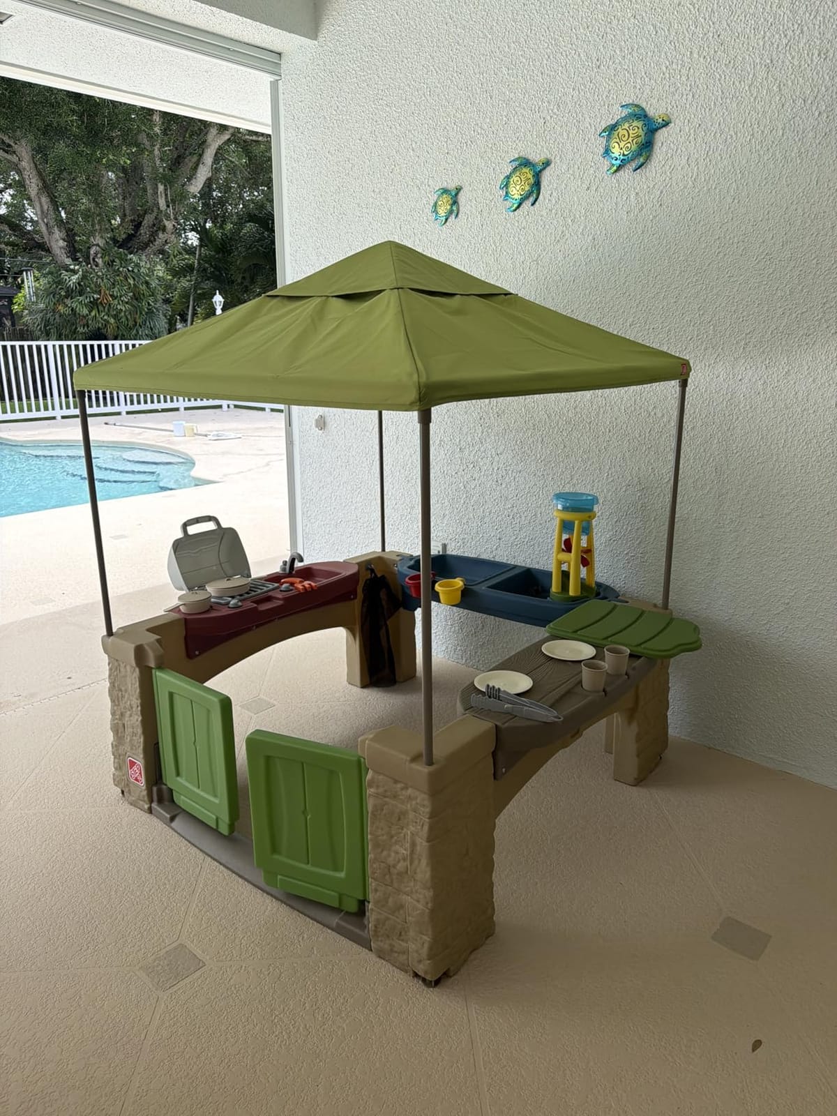 Step2 All Around Playtime Patio with Canopy Playset - Shaded Outdoor Playhouse for Kids with Realistic, Interactive Features, Room for Multiple Toddlers to Play customer photo 2