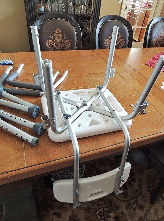 Vaunn Medical Deluxe Spa Shower Chair with Arms and Back, Bath Seat for Seniors, 450 lbs Max Weight, White with Light Gray Arms customer photo 1
