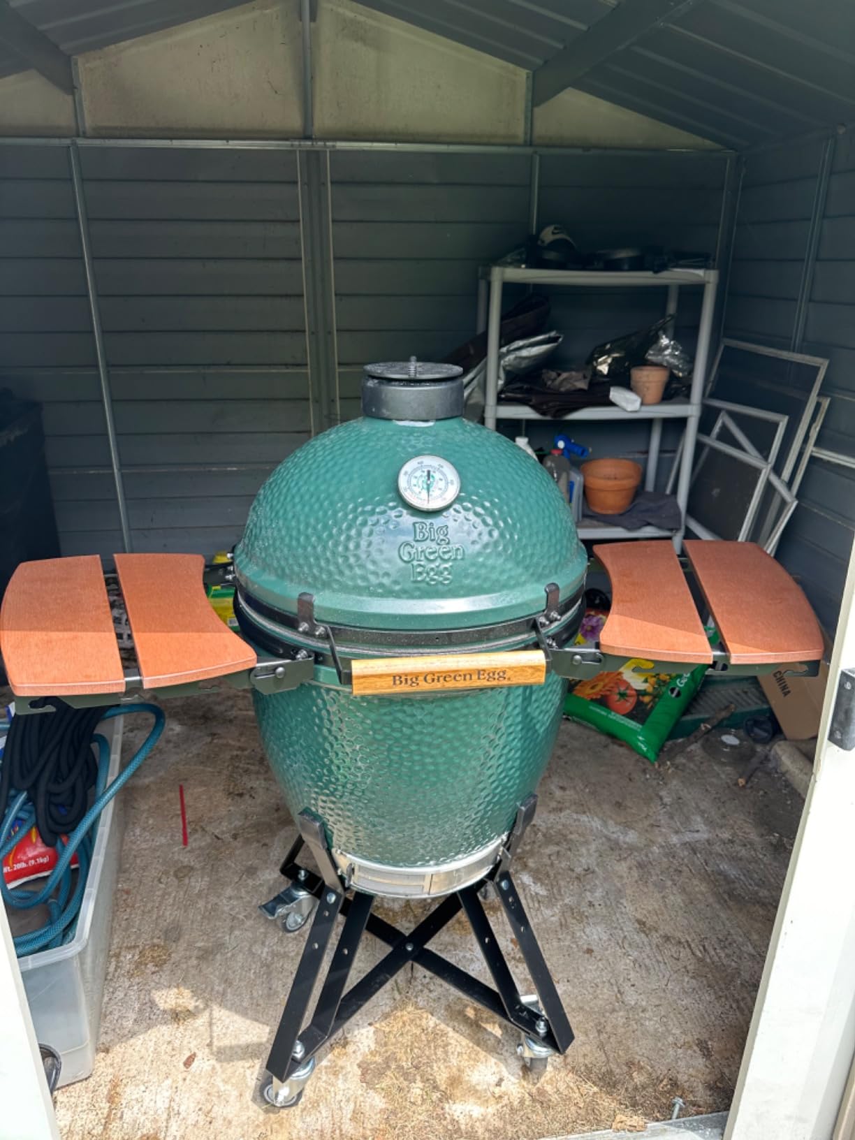 Dracarys Rolling Cart for Big Green Egg Accessories Rolling Nest with Heavy Duty Locking Caster Wheels Powder Coated Steel Rolling Outdoor Cart for Large Big Green Egg Kamado Joe Grill Stand customer photo 2