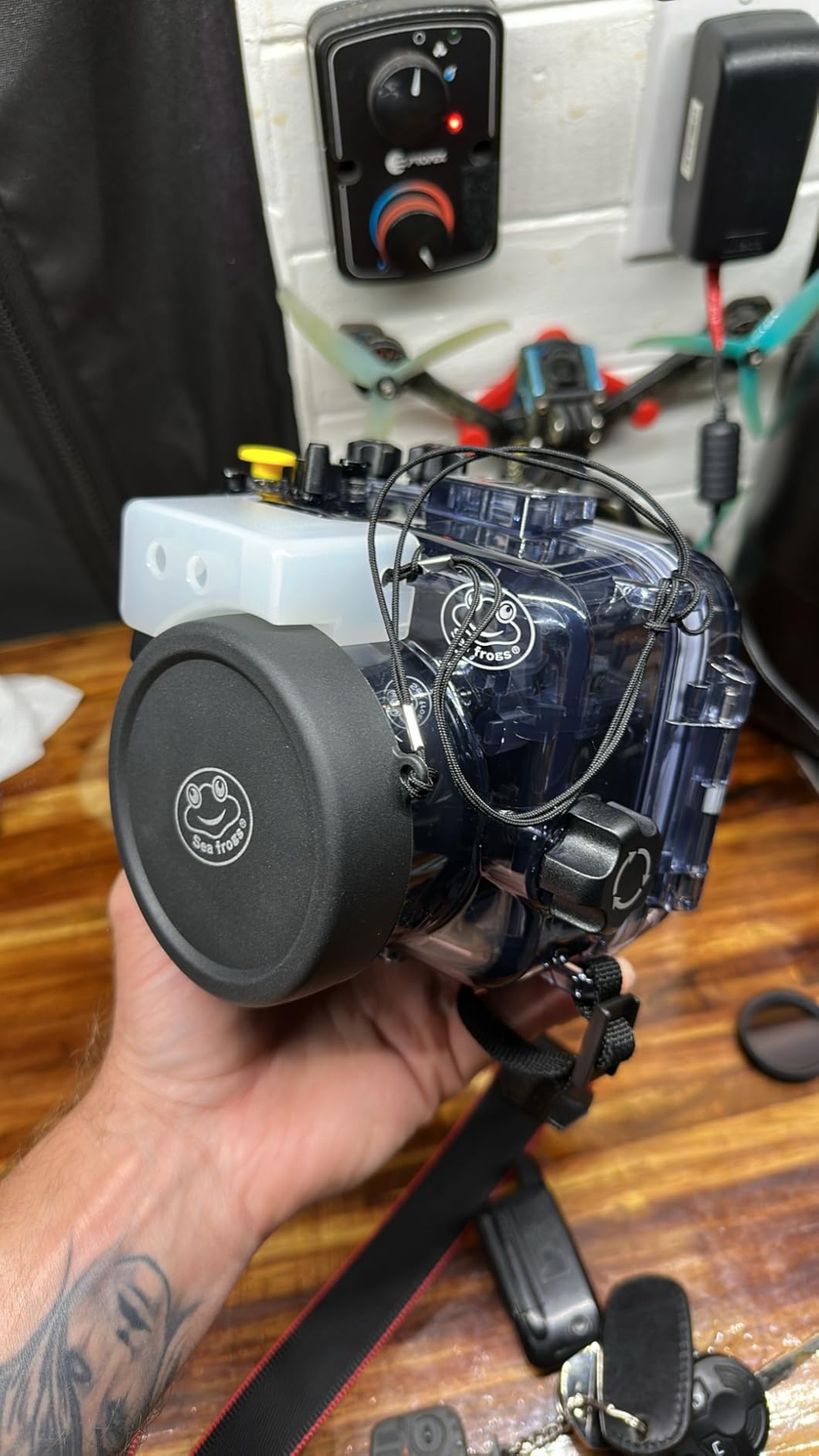 Seafrogs Underwater Housing for Sony A6000/A6300/A6500 Red Filter 40M/130FT | Waterproof Dive Case for Sony A6000/A6300/A6500, leak sensor, vacuum port, scuba photo and video. customer photo 2