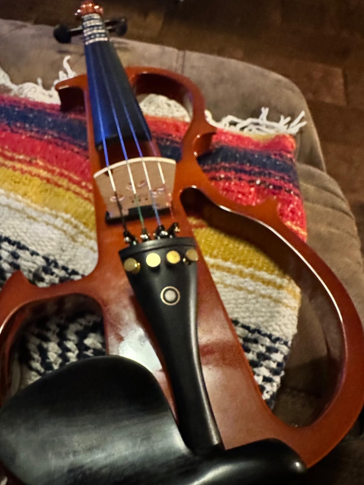Vangoa Electric Violin 4/4 Full Size Silent Electronic Violin Fiddle, Black | Durable ebony fitting, upgraded pickup with headphone jack, solid wood, beginner Kit for adults teens quiet training practice customer photo 2