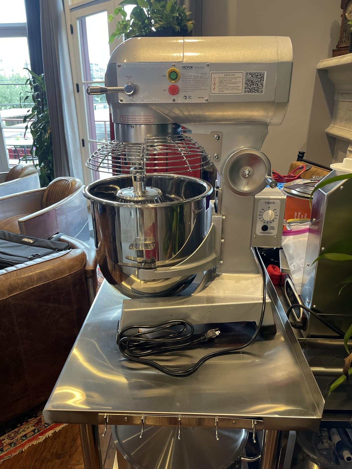 Happybuy 30Qt Commercial Food Mixer Timing Function 1250W Commercial Mixer for Bakery Pizzeria Restaurant Kitchen, Stainless Steel Bowl Heavy Duty Stand Mixers with 3 Speeds, Dough Hooks Whisk Beater customer photo 2