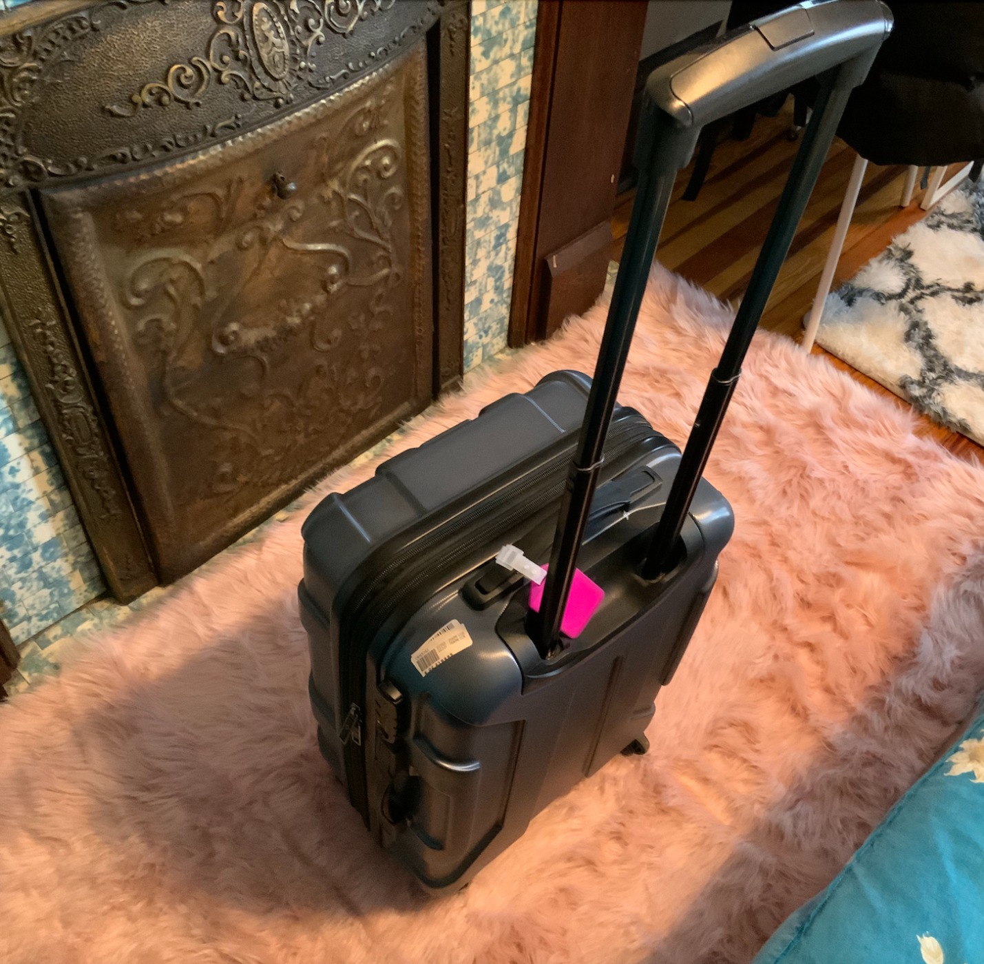 Samsonite Centric Hardside Expandable Luggage with Spinner Wheels, Teal, Checked-Large 28-Inch customer photo 2