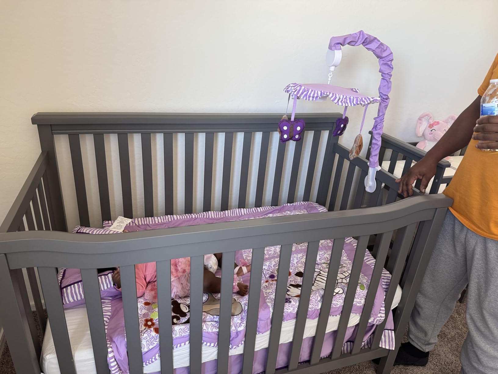 Sorelle Palisades 3-Piece Nursery Set with 4-in-1 Convertible Crib, 4-Drawer Dresser, Changing Table with Hamper, Baby Furniture Made of Wood, Non-Toxic Finish, Nursery Furniture Set - Grey customer photo 1
