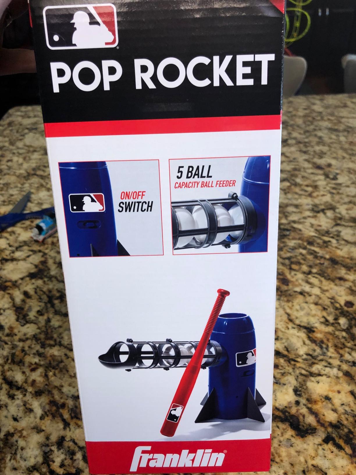 Franklin Sports Pop Rocket Baseball Hitting Training Aid | Automatic Pitches Every 7 Seconds, Includes 5 Baseballs + Bat, Builds Hand-Eye Coordination, For First-Time Players customer photo 2
