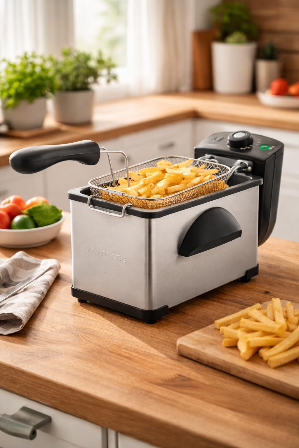OVENTE Electric Deep Fryer, 2L Capacity, 1500W, Silver FDM2201BR, Lid w/ Viewing Window and Odor Filter, Adjustable Temperature, Removable Frying Basket and Easy to Clean Stainless Steel Body customer photo 2