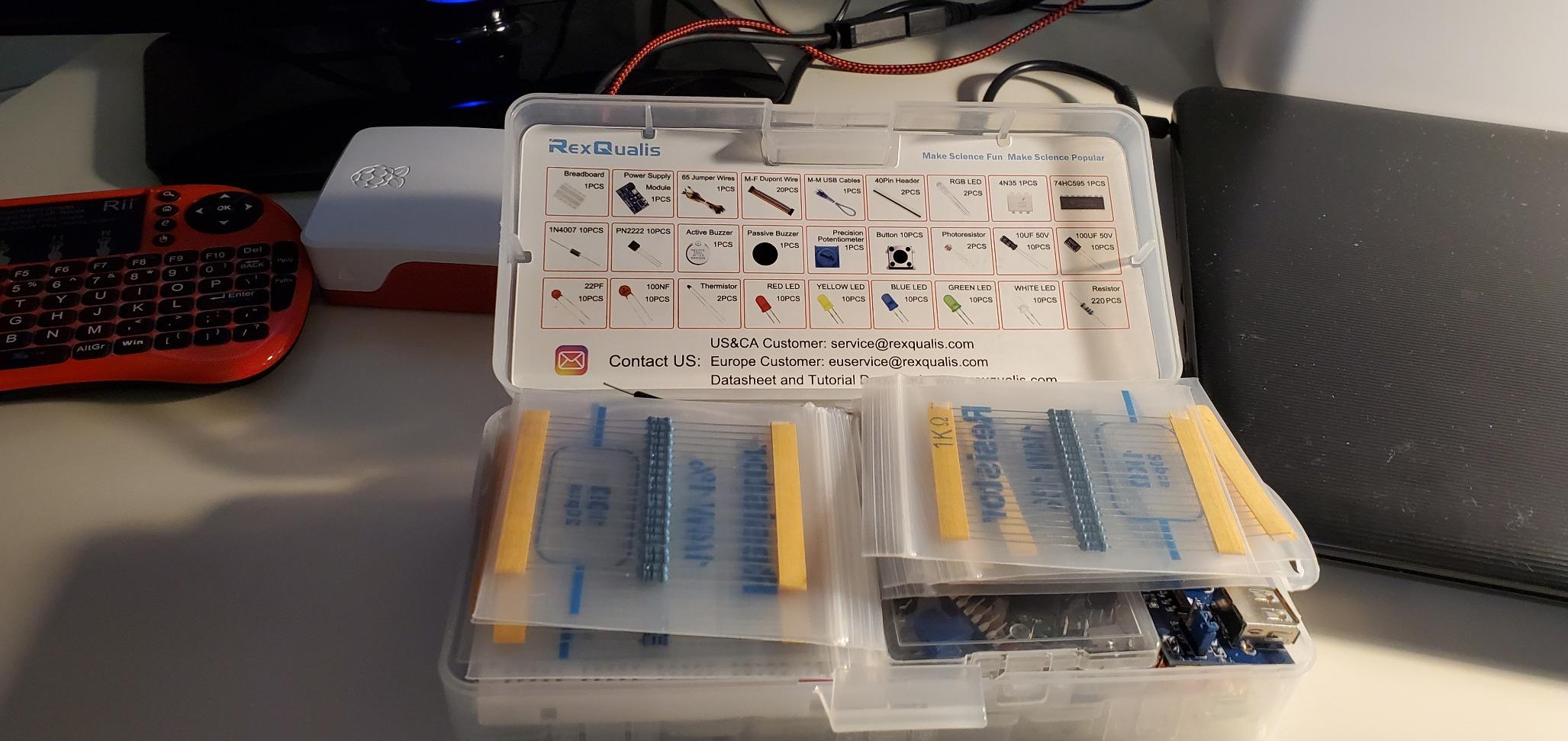 REXQualis Electronics Basic Kit w/Power Supply Module, Breadboard, Jumper Wire, LED, Resistor, comes with more than 300pcs sensors and components for fun and simple electronic projects customer photo 2