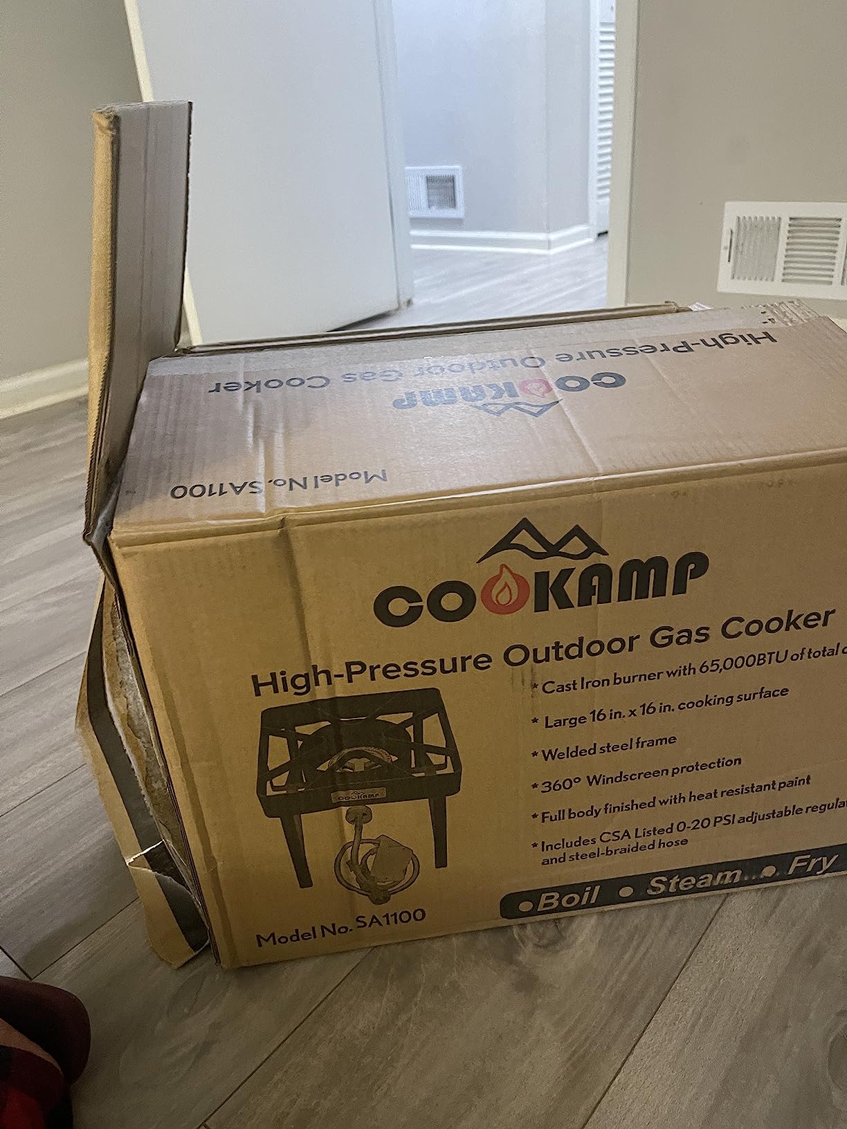 COOKAMP High Pressure Gas Cooker Outdoor Propane Burner with 0-20 PSI Adjustable Regulator and Steel Braided Hose (STEEL-SA1100) customer photo 2