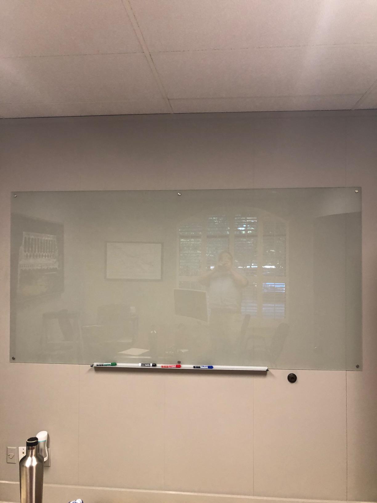 Amazon Basics Glass Dry-Erase Board, Magnetic Frameless Whiteboard, Easy to Install, 72
