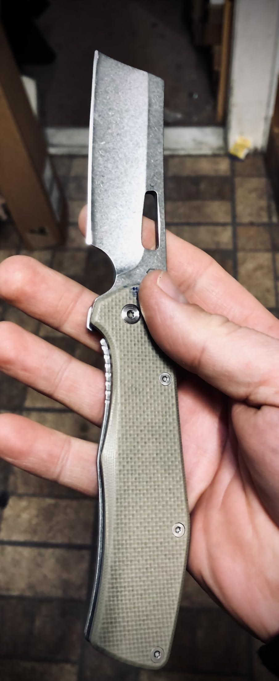 Gerber Flatiron EDC Folding Pocket Knife, Pocket Clip, Cleaver Blade, Black customer photo 2