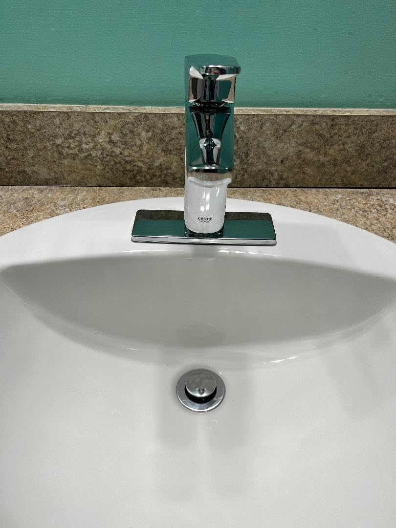 GROHE Tallinn Bathroom Faucet, Single Hole Centerset with Drain, Chrome | Bathroom Sink Faucet: Fits 1 or 3 Hole Sinks, Eco 1.2 GPM, Smooth SilkMove Valve, Includes Drain & Deckplate | 23838000 customer photo 2