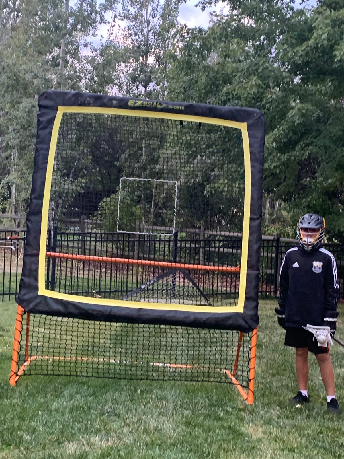EZGoal 8'X6' Professional Folding Lacrosse Rebounder | LAX Throwback to Practice Your Passes and Catches, Orange customer photo 1