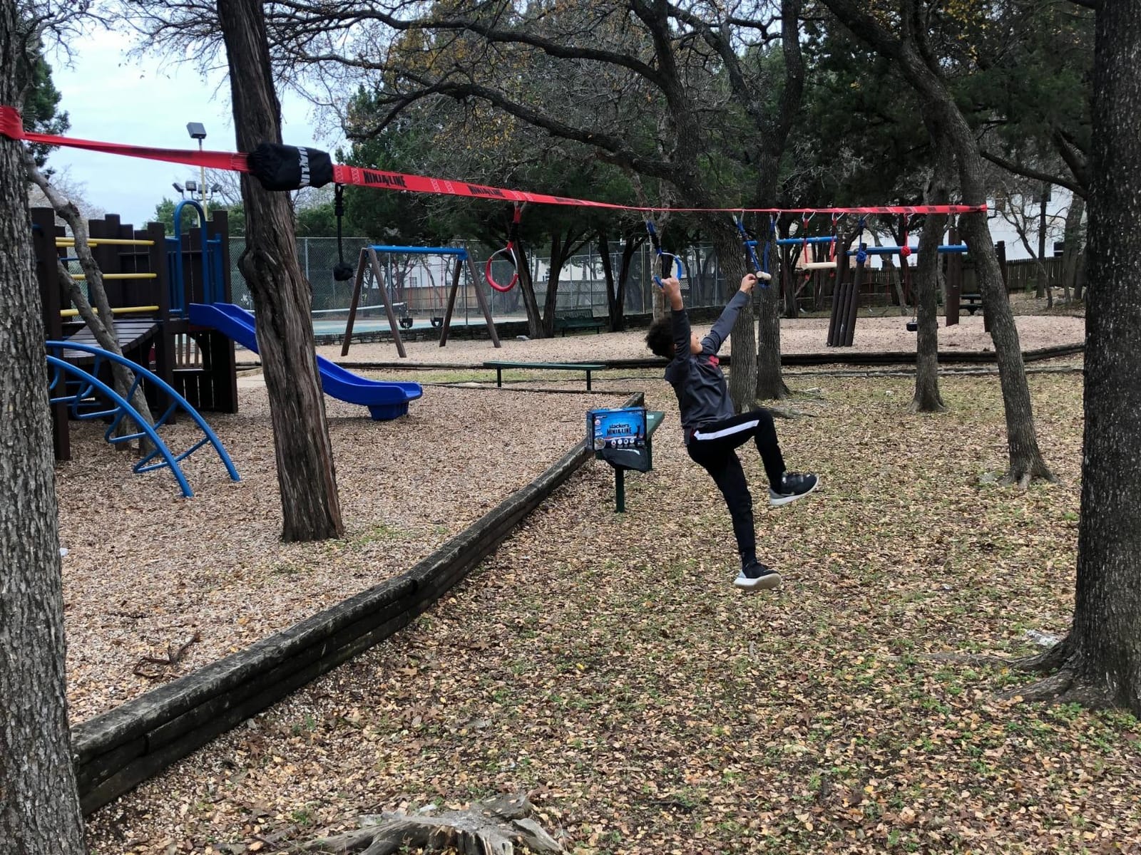Slackers Ninjaline - 36' Intro Kit - Includes 7 Hanging Attachments - Best Outdoor Ninja Warrior Training Equipment For Kids - Build Your Very Own Backyard Obstacle Course - Rated Ages 5+ customer photo 1