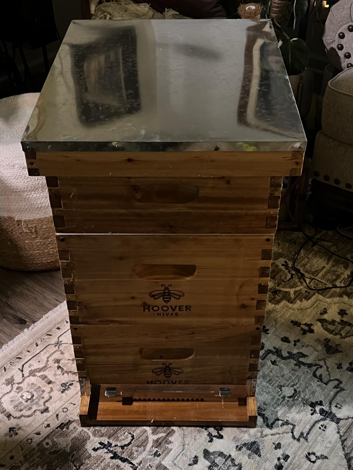Hoover Hives: The Original Beeswax Coated Beehive Kit. Includes 2 Deep & 1 Medium Boxes with 10 Wooden Frames & Heavy Wax Coated Foundations. Easy Assembly with Predrilled Holes& Screws (Unassembled) customer photo 1