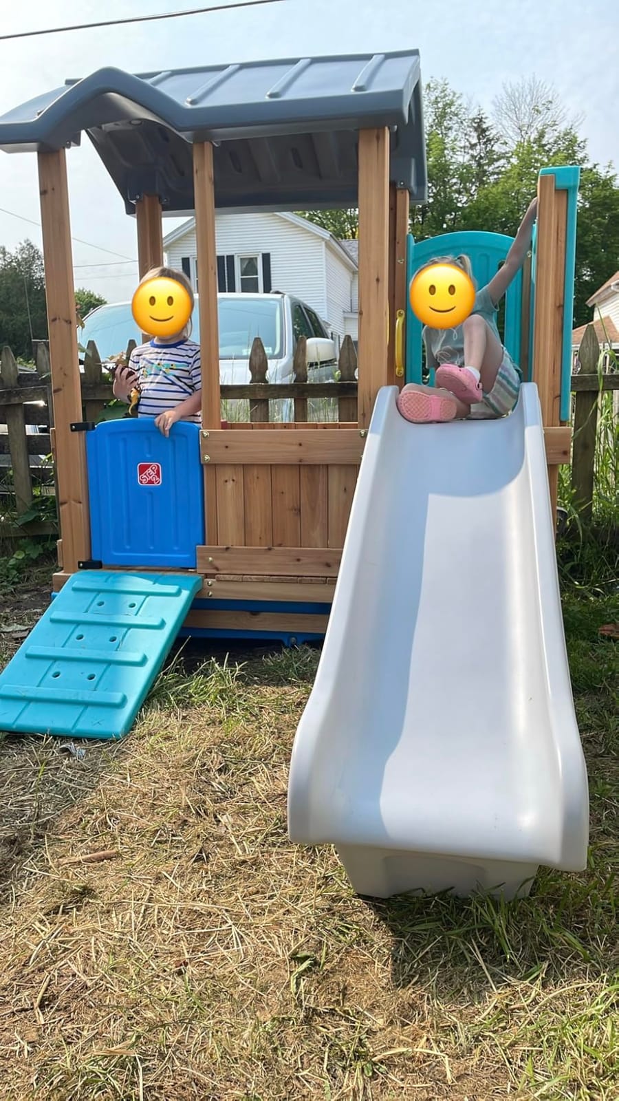 Step2 Woodland Adventure Playhouse & Slide, Kids Outdoor Playset, Backyard Playground Set, Swings, Storage Drawer, Made of Wood & Durable Plastic, Outside Jungle Gym, for Children 3-8 Years Old customer photo 1