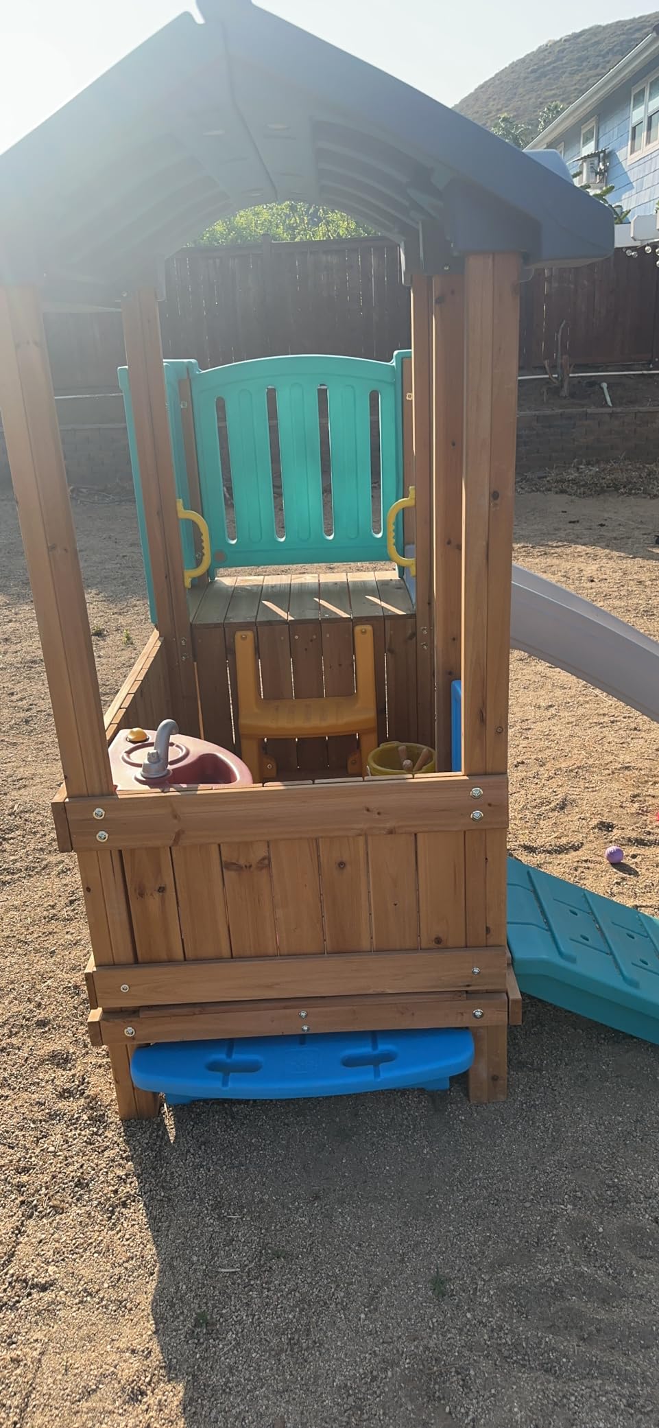 Step2 Woodland Adventure Playhouse & Slide, Kids Outdoor Playset, Backyard Playground Set, Swings, Storage Drawer, Made of Wood & Durable Plastic, Outside Jungle Gym, for Children 3-8 Years Old customer photo 2