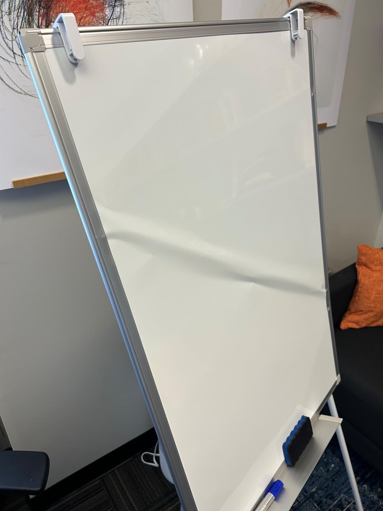 Maxtek Easel Whiteboard 36 x 24 in, Stand Tripod with Height Adjustable | 3' x 2' Magnetic Dry Erase Surface, Flipchart Stand, Portable Tripod Easel for Office, Teaching, Home and Classroom customer photo 1