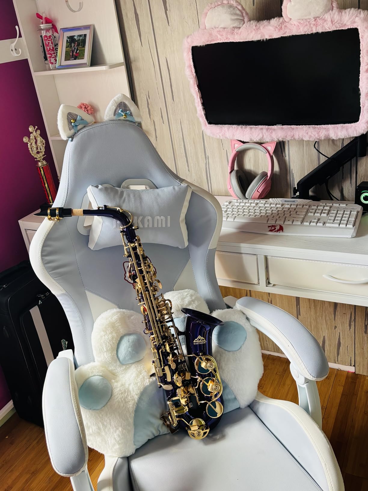 EASTROCK E Flat Alto Saxophone Gold Alto Sax for Beginners and Students | Alto Sax Kit-Carrying Case, Mouthpiece, Reeds, Cushion Pads, Cleaning Kit, Gloves, Neck Strap customer photo 1
