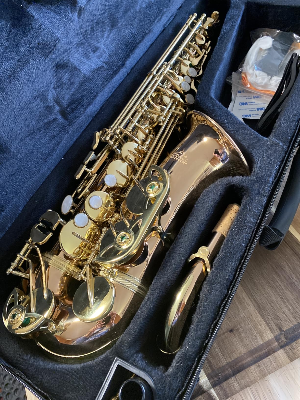 EASTROCK E Flat Alto Saxophone Gold Alto Sax for Beginners and Students | Alto Sax Kit-Carrying Case, Mouthpiece, Reeds, Cushion Pads, Cleaning Kit, Gloves, Neck Strap customer photo 2