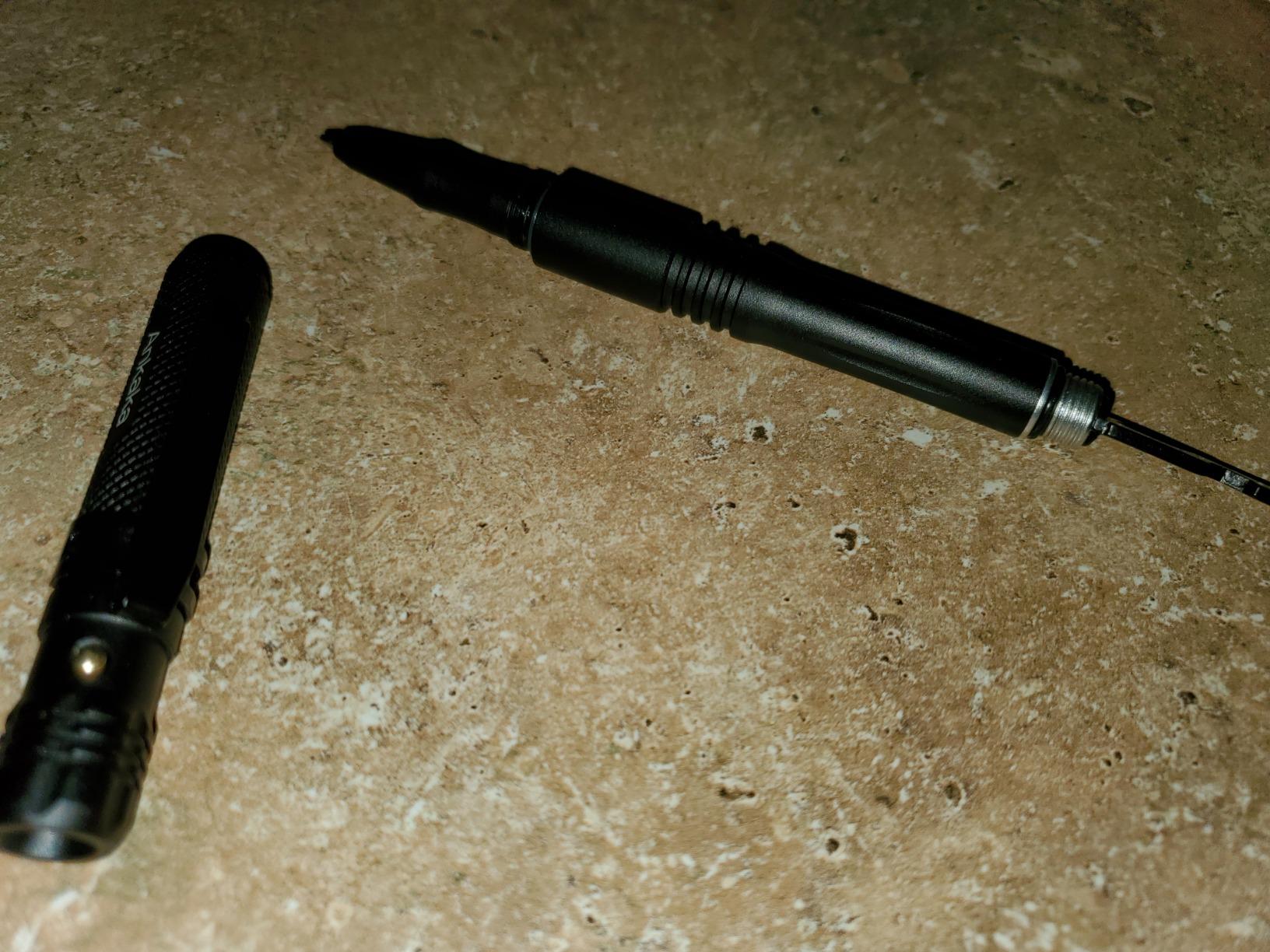 The Most Loaded 6-in-1 Tactical Pen: Solves Other Brands' Weaknesses, Self Defense Tip + Flashlight + Ballpoint + Bottle Opener + Screw Driver + Hexagonal Wrench, 5 Ink Refills + 6 Batteries + Gift Box customer photo 2