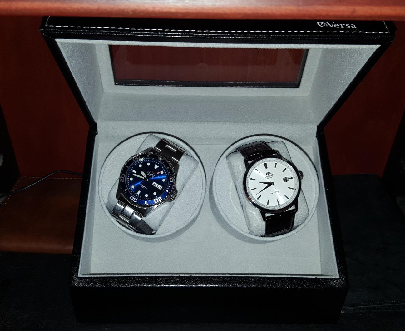 Double Watch Winder by Versa - Elite Automatic Watch Winder - Ultra Quiet Japanese Motor - 12 Settings - Compatible with Rolex's, Omega, Breitling, Cartier, and More customer photo 1