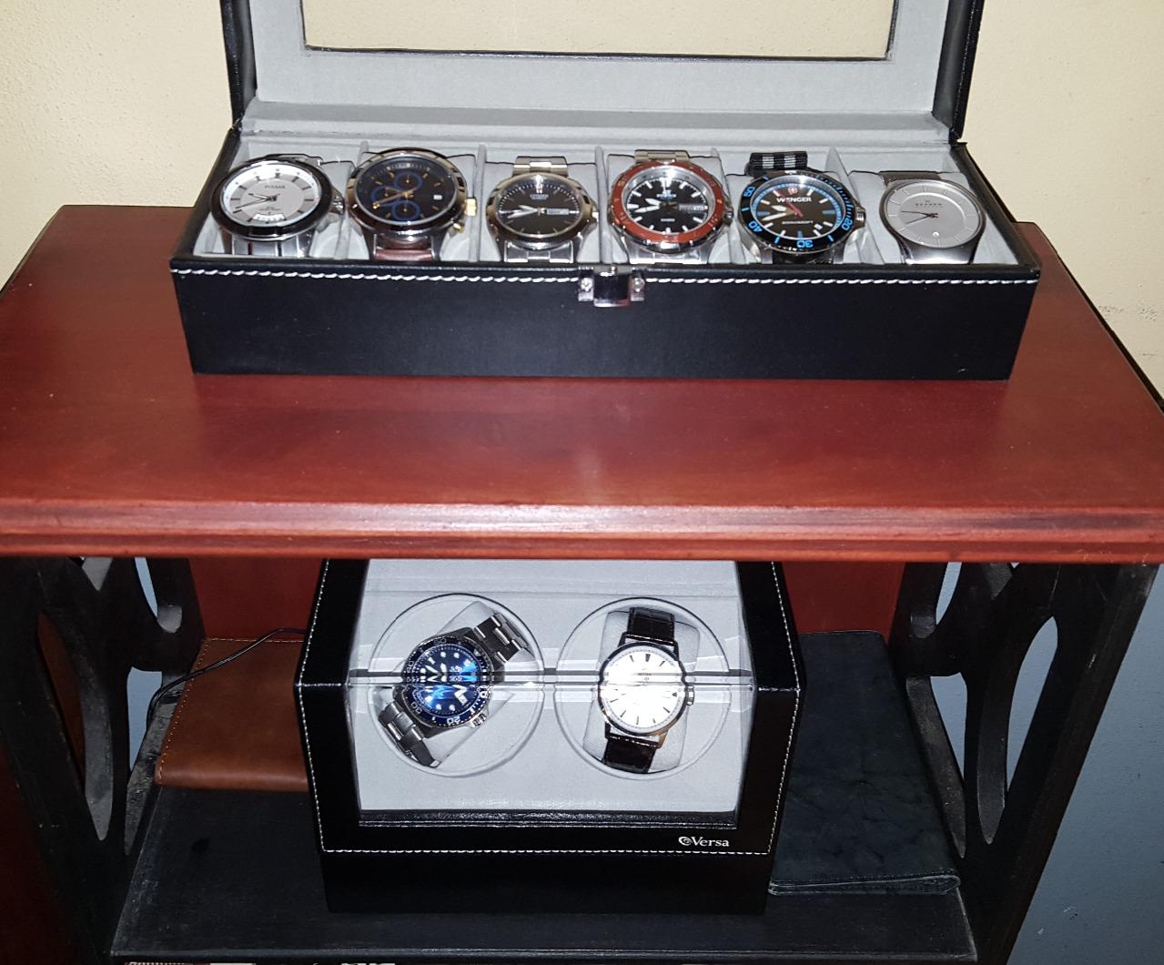 Double Watch Winder by Versa - Elite Automatic Watch Winder - Ultra Quiet Japanese Motor - 12 Settings - Compatible with Rolex's, Omega, Breitling, Cartier, and More customer photo 2
