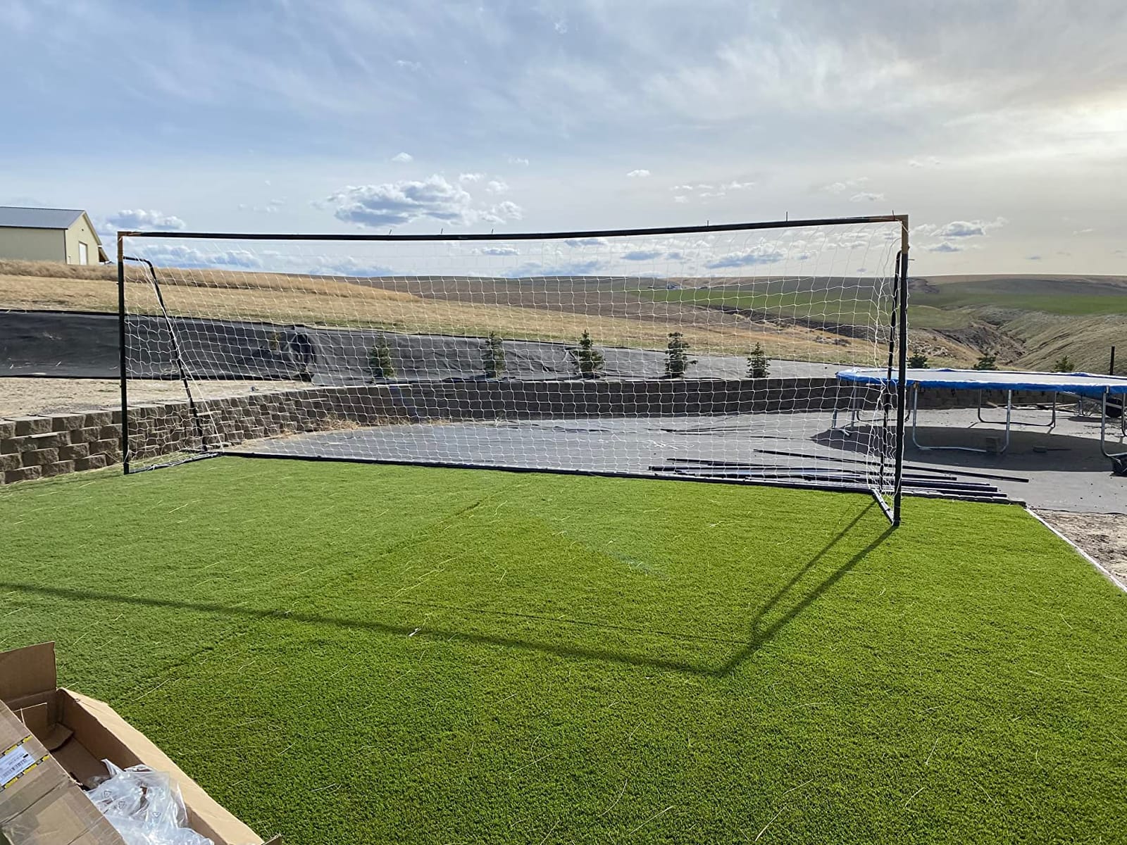 24 x 8 Ft. Regulation Size Soccer Goal w/Weatherproof HDPE Net. 50MM Diameter Industrial Grade Black Powder Coated Galvanized Steel. Portable 8x24 Foot Training Aid. ONE Year Warranty! customer photo 2
