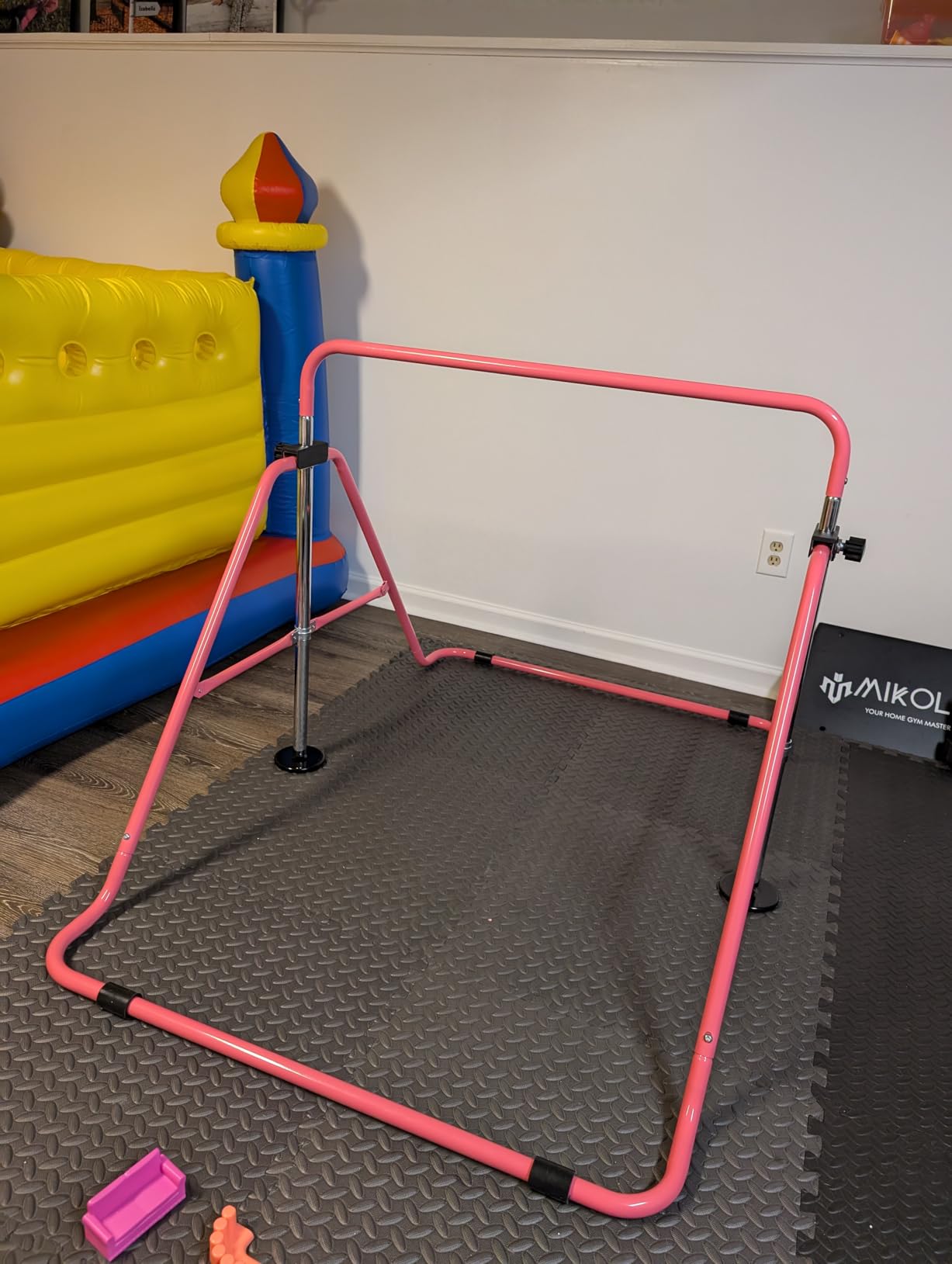 Safly Fun Foldable Gymnastics Bar for Kids, Adjustable 35