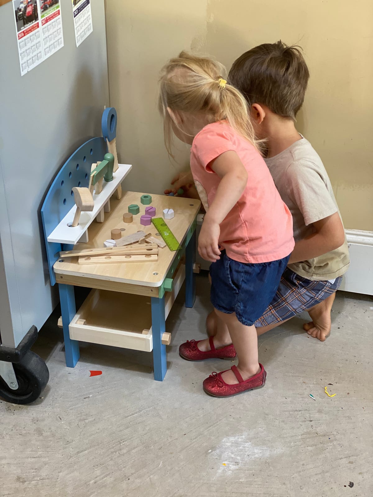 Compact Wooden Workbench by Small Foot - Tool Bench Set in Nordic Theme - 21+ Piece Playset Includes Hammer, Saw, Screwdriver, Nails, Screws and Measuring Stick - Improves Motor Skills - Ages 3+ Years customer photo 2
