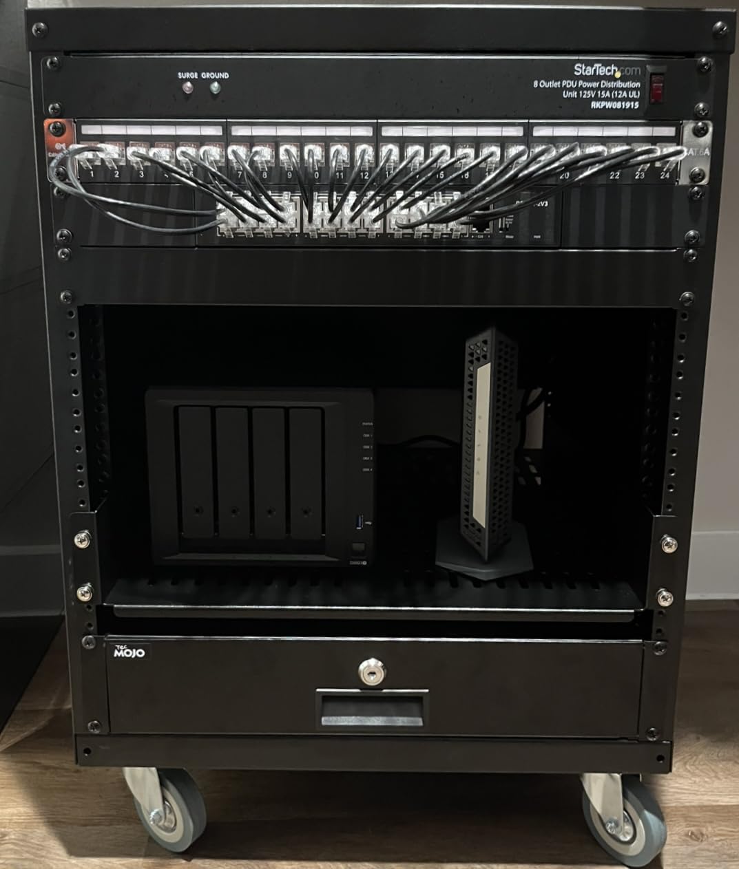 AxcessAbles 12U Network Rack with Wheels - 500lb Capacity, 18 inch Depth | 19-Inch Open Frame AV Rack Case with 3 inch Caster Wheels | Screws, Spacer, Tool Included customer photo 2