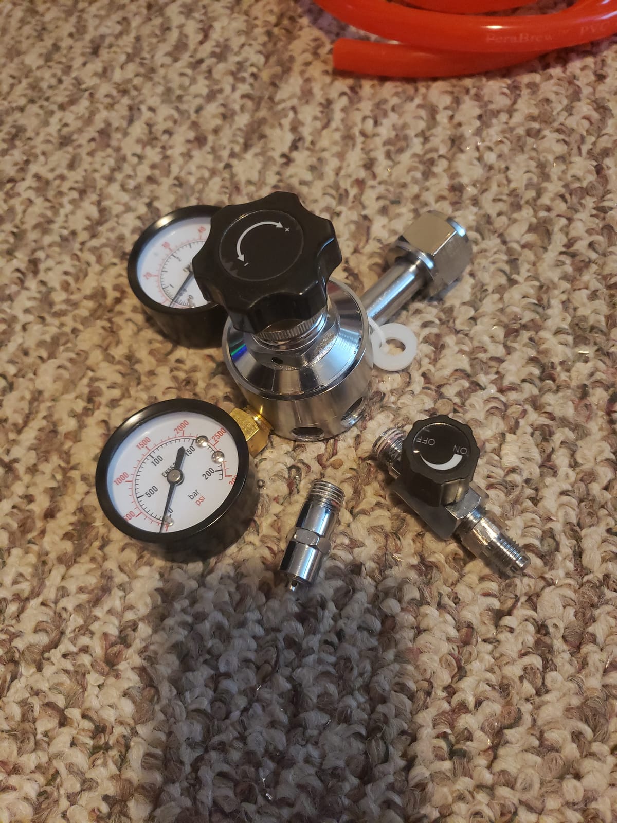 MRbrew Updated 0-60PSI CGA-320 Keg CO2 Regulator, Thread Outlet with 1/4