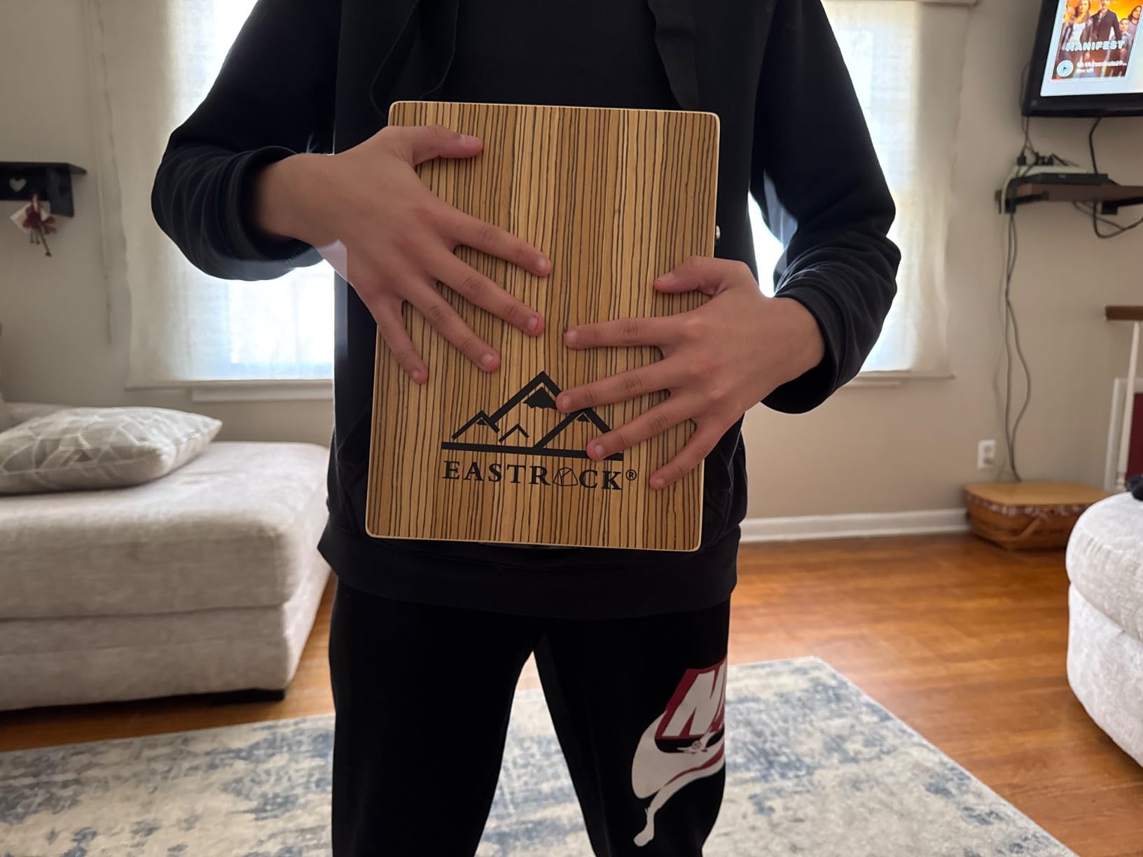 EASTROCK Portable Cajones Beat Box Hand Drum Cajon | Stringed Percussion Instrument Kit with Carrying Bag and Guitar Strings customer photo 1