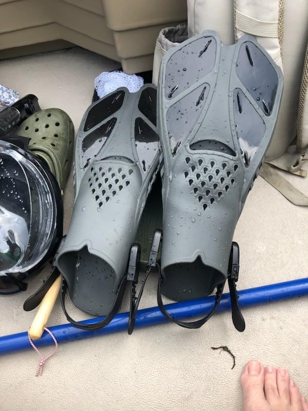 Greatever Snorkel Fins, Travel Size Short Flippers for Snorkel Swim Diving | Snorkeling Gear For Adults Kids Adjustable Swim Fins Flexible Open Heel Lightweight Scuba Diving Fins for Men Women customer photo 1